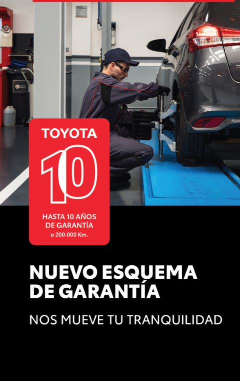 Toyota 10, garantía de hasta 10 años o 200.000 kilómetros